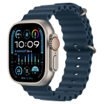 Apple Watch Ultra 2 - 49 mm - titanio - smartwatch con Ocean band - fluoroelastomero - blu - dimensione del polso: 130-200 mm - 64 GB - Wi-Fi, LTE, UWB, Bluetooth - 4G - 61.4 g